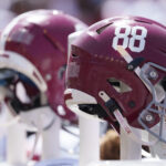 Alabama football helmets.