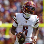 Washington Commanders quarterback Jayden Daniels.