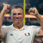 Miami head coach Mario Cristobal.