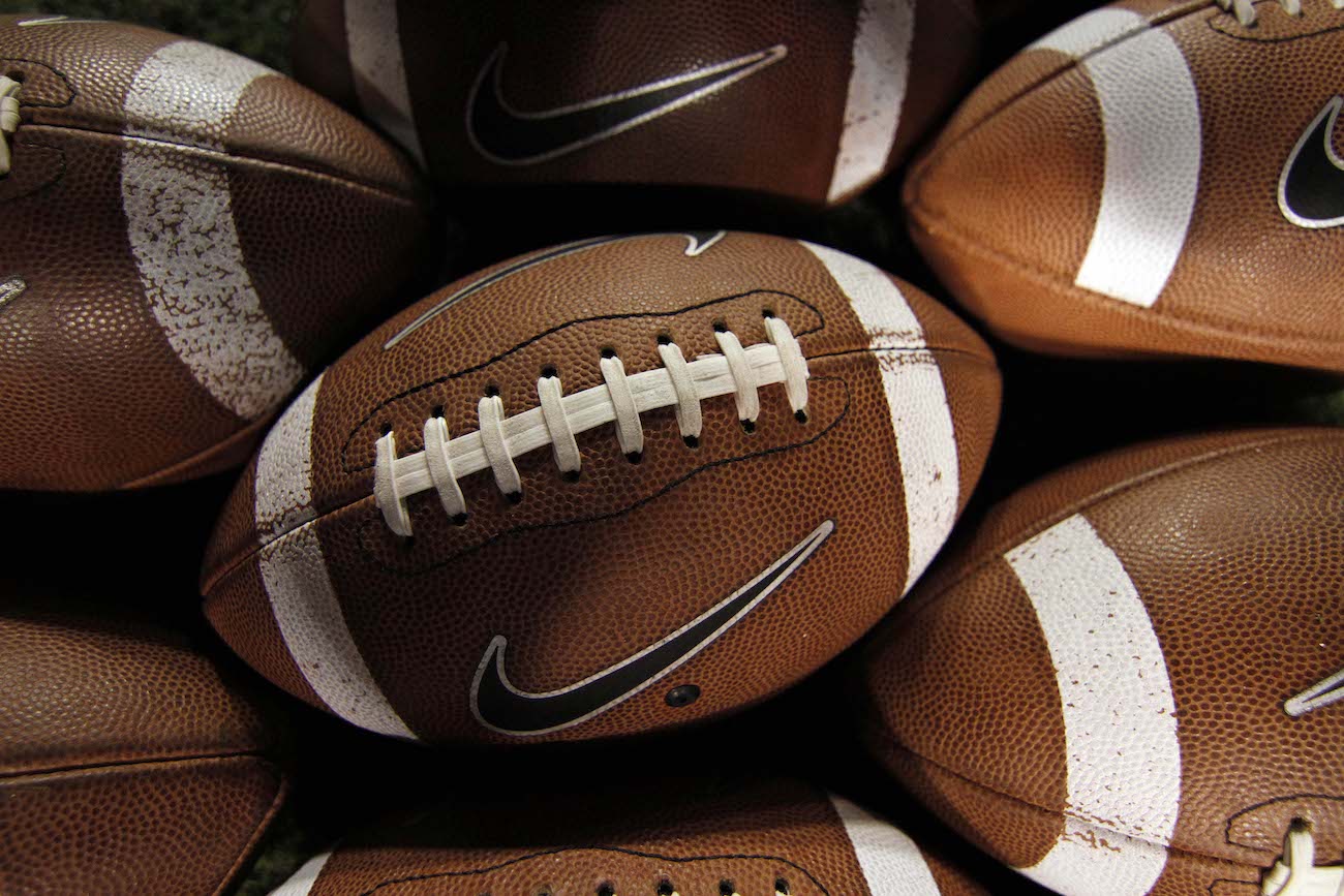 Footballs are pictured.
